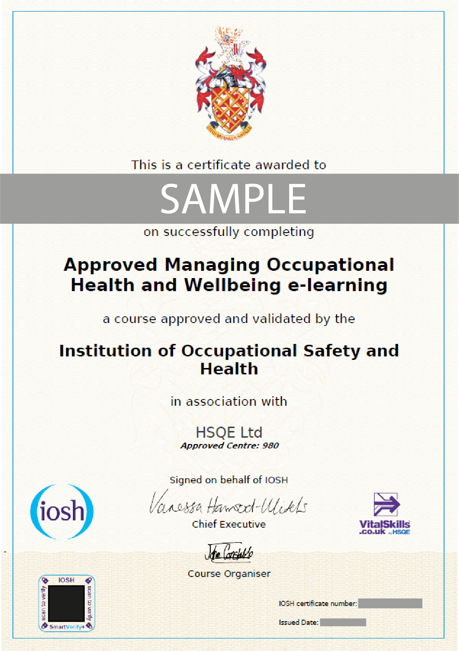 IOSH Managing Occupational Health and Wellbeing Certificate HSQE Vital Skills